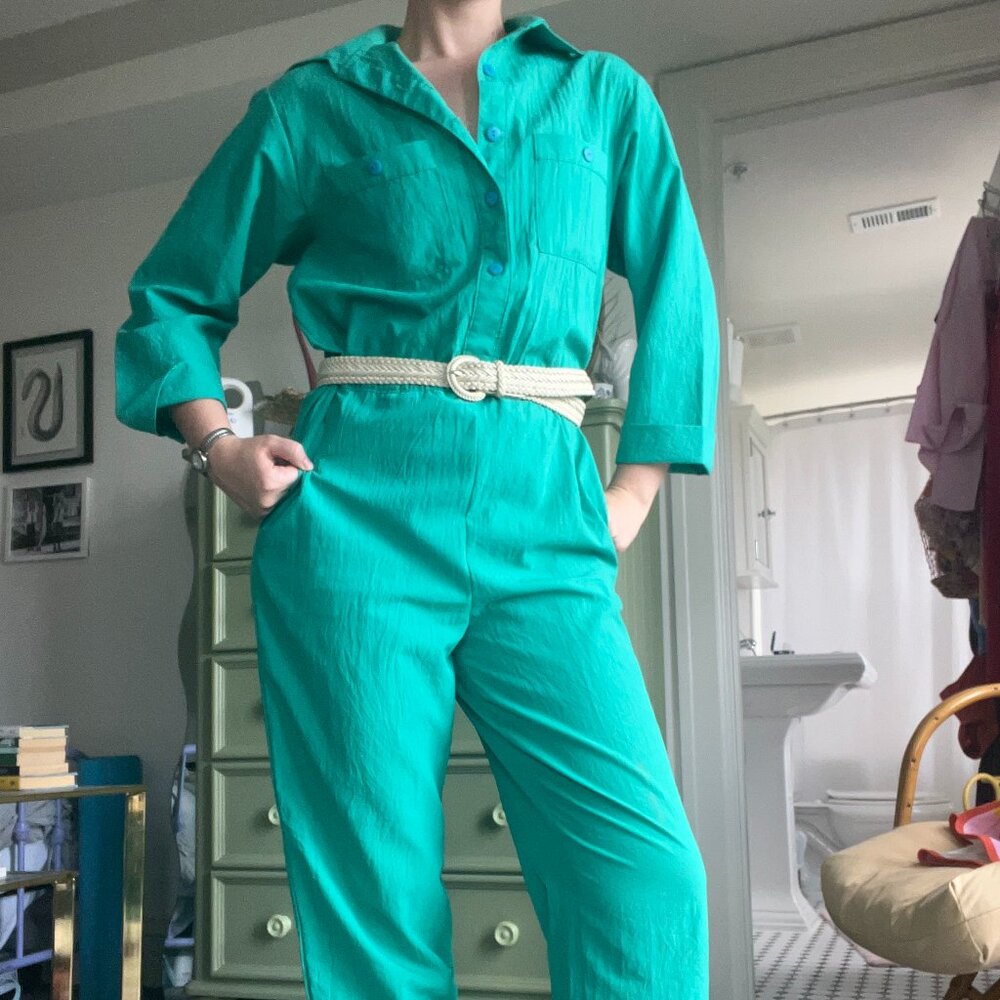Vintage green lightweight jumpsuit
